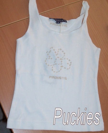 Wit Pirouette singlet maat 116 NIEUW (7385), Meisje, Nieuw, Ophalen of Verzenden, Shirt of Longsleeve