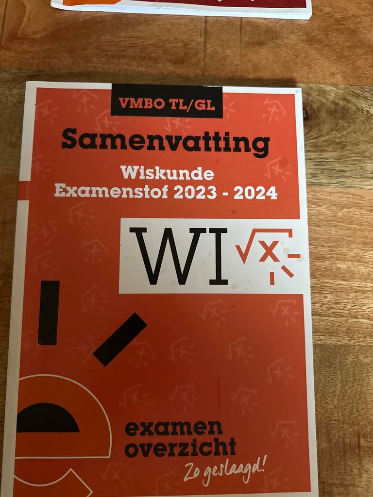 Samenvatting Wiskunde VMBO TL/GL Examenstof 2023-2024, Ophalen of Verzenden, Beta, Zo goed als nieuw, LBO