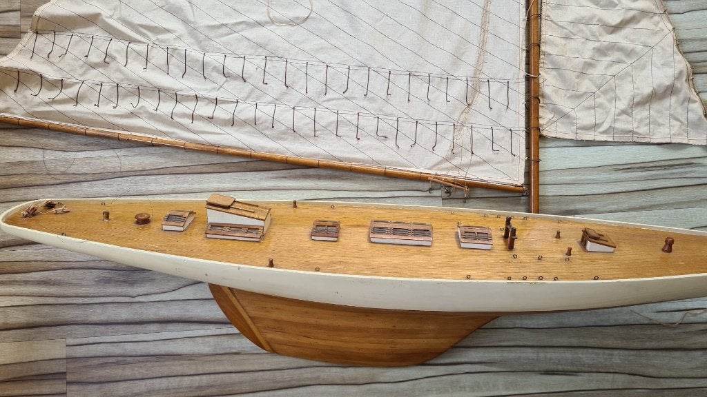 Antiek model zeiljacht Racejacht — ca. 1920-1940 — 123 cm, Ophalen