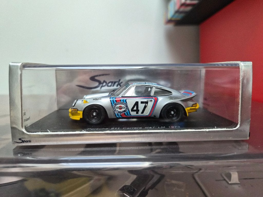 Porsche 911 Carrera 1:43 SPARK S0932 #47 Le Mans 1973, Ophalen of Verzenden, Zo goed als nieuw, Auto, Overige merken