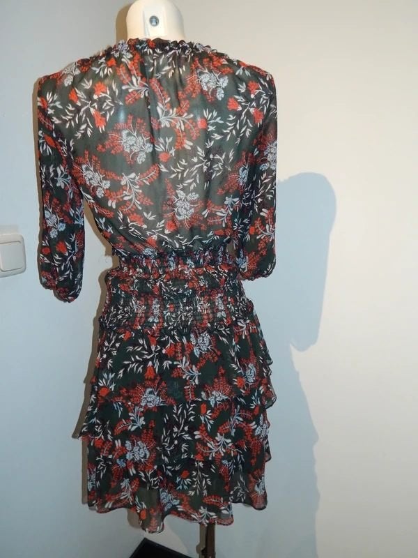 Maje zijde achtige jurk rok laagjes elastische taille 1/S, Overige kleuren, Verzenden, Maat 36 (S), Boven de knie