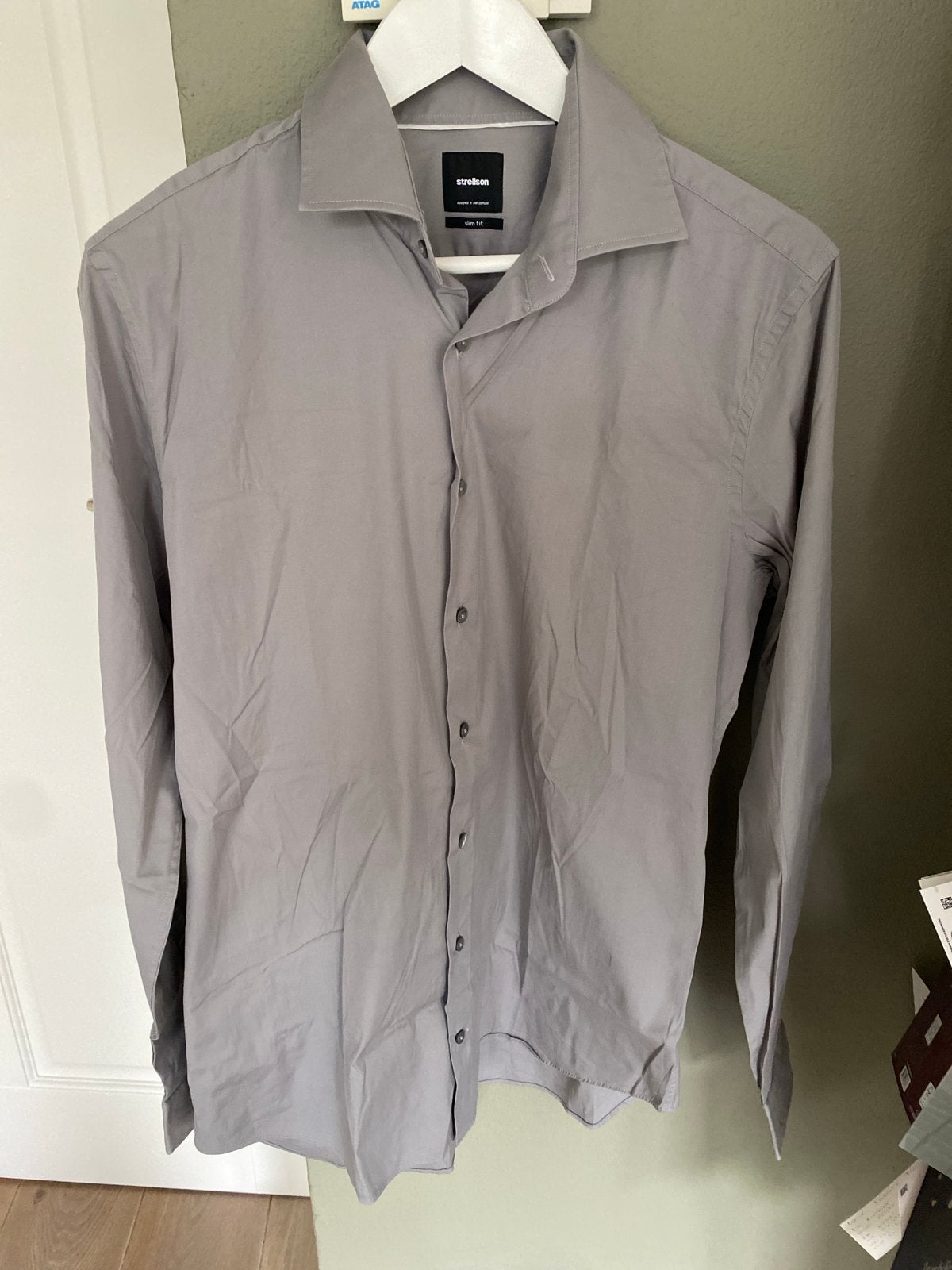 Strellson Slim Fit overhemd - Grijs - Halswijdte 41/42 (L), Ophalen of Verzenden, Zo goed als nieuw, Grijs, Halswijdte 41/42 (L)