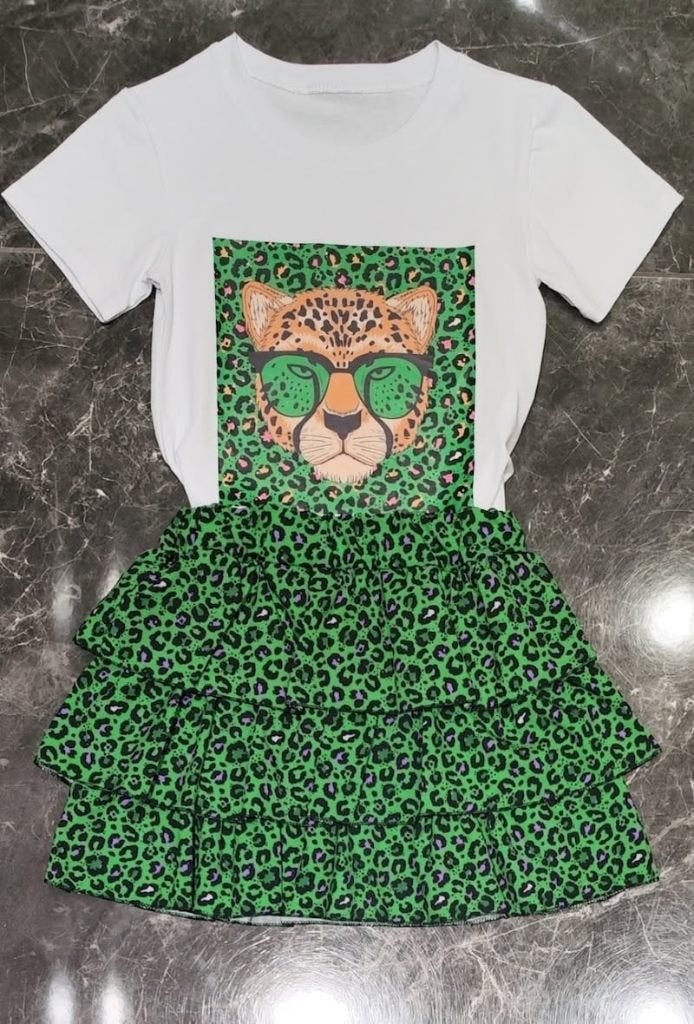 Leuk panter setje groen, Meisje, Nieuw, Ophalen of Verzenden, Setje