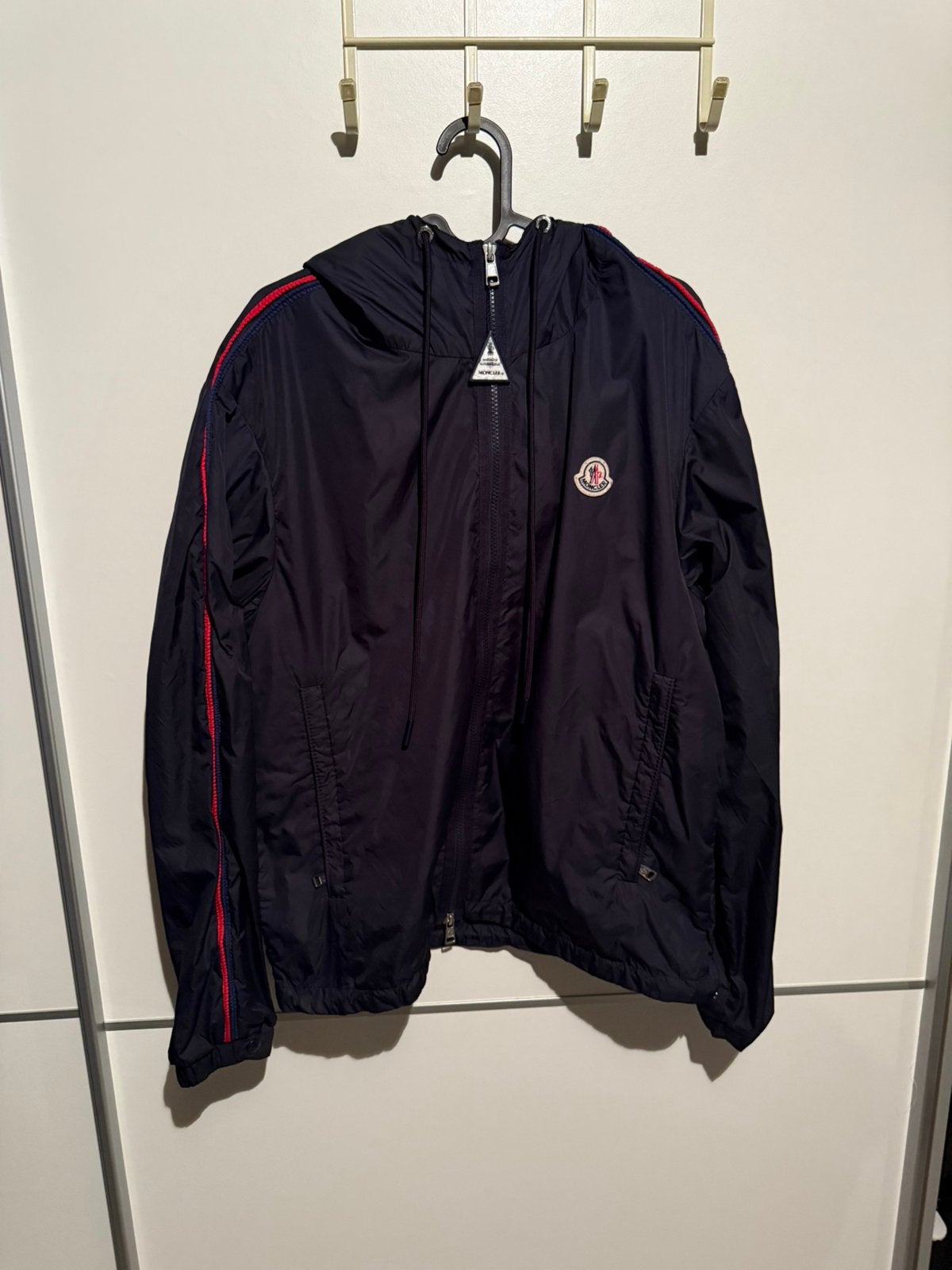 Moncler zomerjas 100% authentiek, Kleding | Heren, Jassen | Zomer, Ophalen of Verzenden, Zo goed als nieuw, Blauw