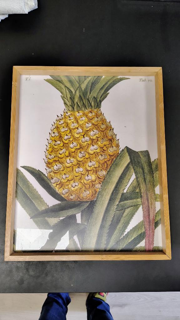 Wand decoratie (ananas), Ophalen, 30 cm, 20 cm, Meerkleurig