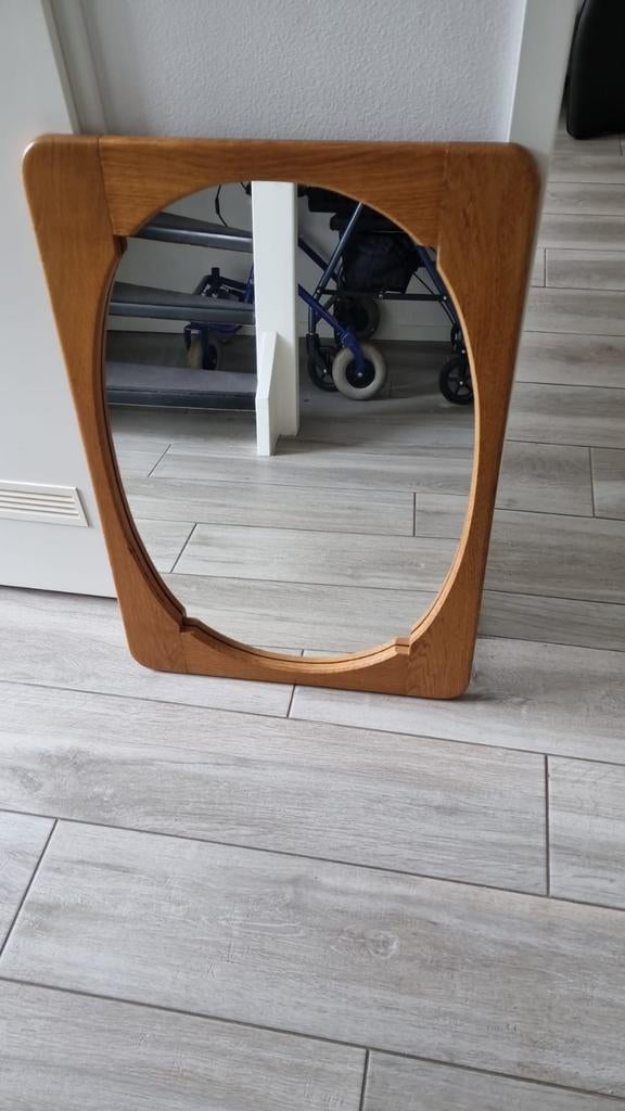Mooie massief blank eiken lijst met spiegel, Huis en Inrichting, Ophalen of Verzenden, Rechthoekig, Minder dan 50 cm, Minder dan 100 cm