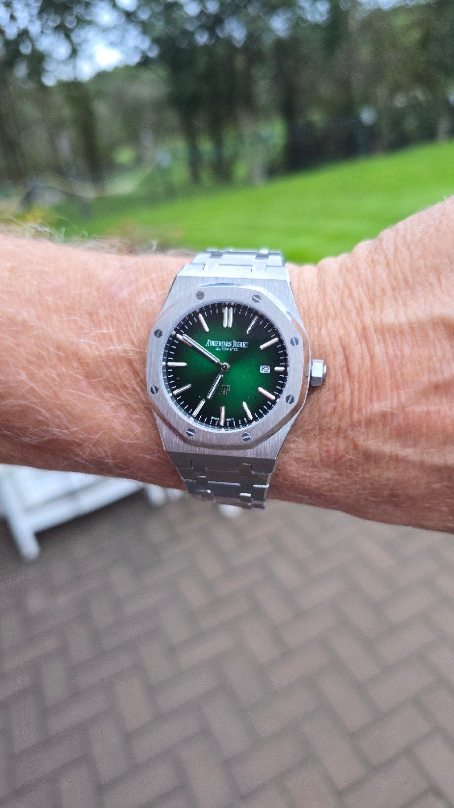 AUDEMARS PIGUET ROYAL OAK. GROEN, Overige merken, Staal, Staal, Polshorloge