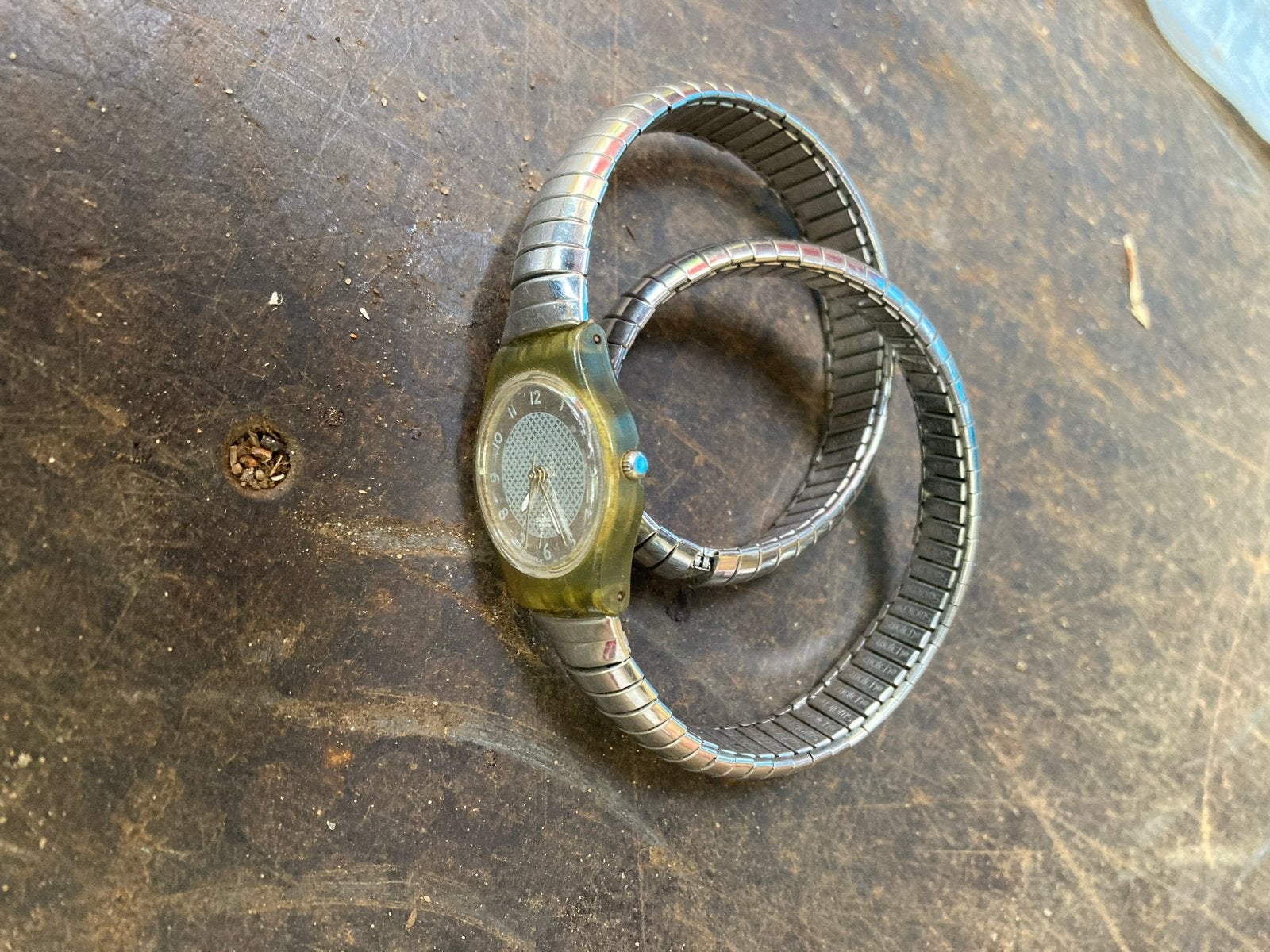 Vintage Swatch Polshorloge met Flexibele Band, Staal, Kunststof, Gebruikt, Polshorloge