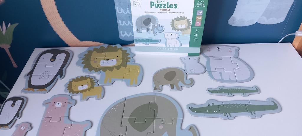 Little Dutch 6-in-1 Dierenpuzzel - 24 stukjes, Kinderen en Baby's, Ophalen of Verzenden