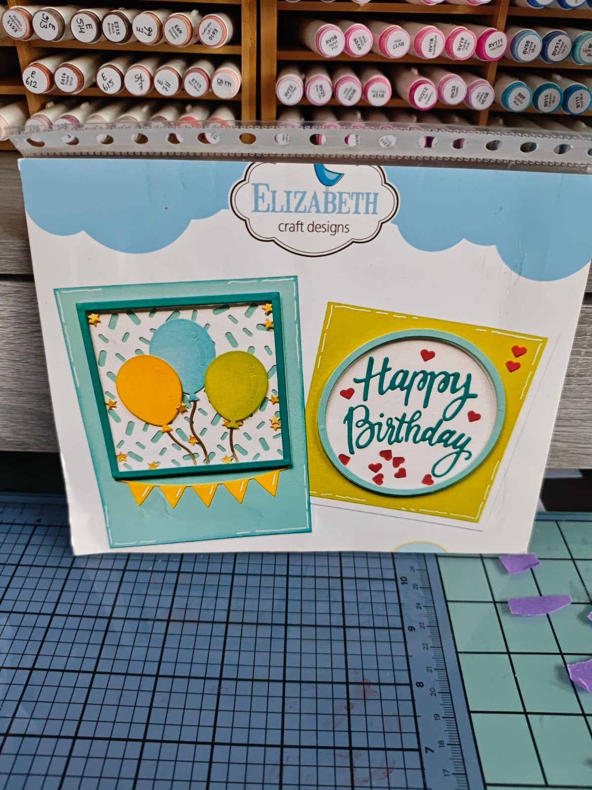 Elizabeth Craft Designs Stansset Happy Birthday Ballonnen, Hobby en Vrije tijd, Ophalen of Verzenden