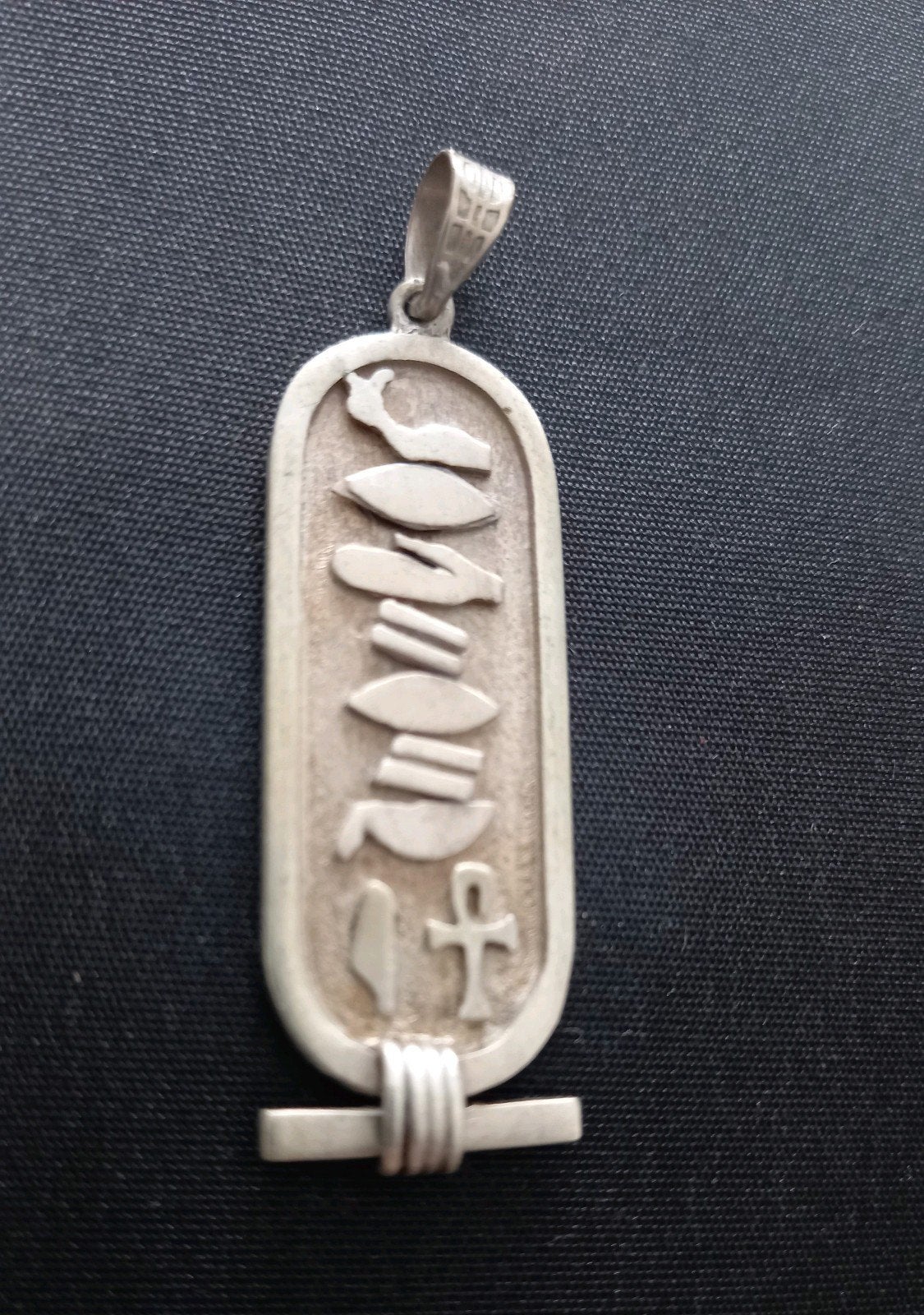 Vintage 925 Sterling Silver Egyptian Hieroglyphics Symbols, Sieraden, Tassen en Uiterlijk, Ophalen, Zilver, Overige merken
