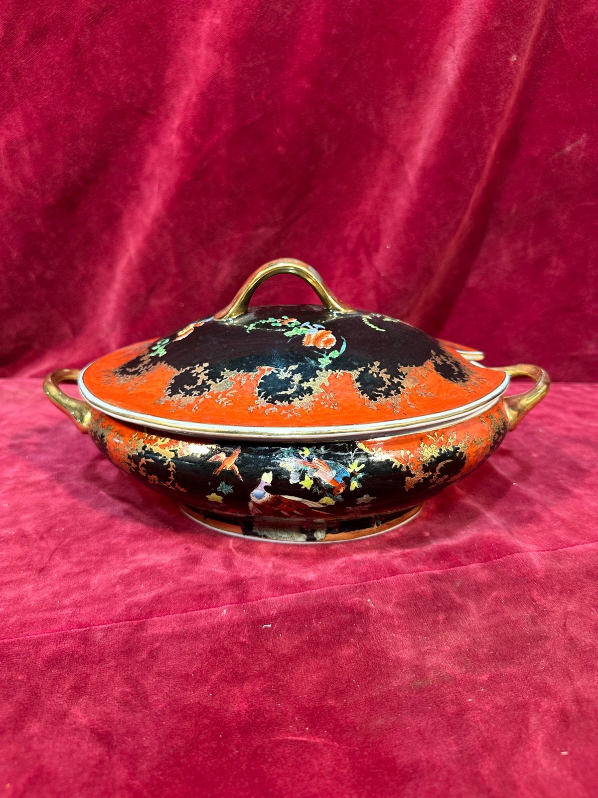 Antieke porseleinen terrine met deksel, handgeschilderd, Antiek en Kunst, Verzenden