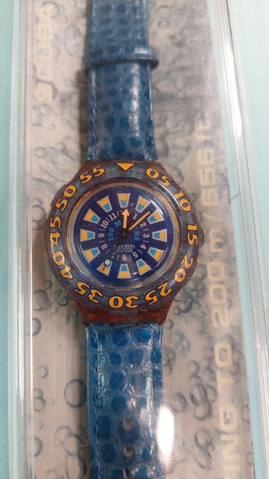 Swatch Scuba 200. "Seaclip", Verzenden, Leer, Swatch