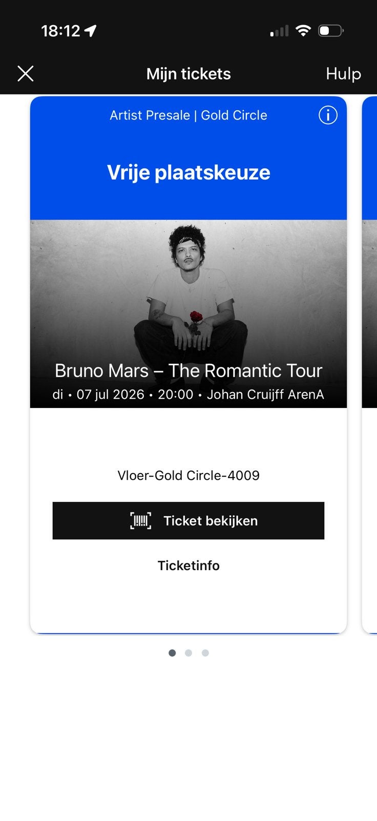 Bruno Mars Golden Circle vanavond 07.07, Twee personen, Juli