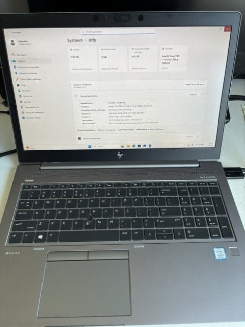 HP Zbook 15u G5 core i7 - 8550, Computers en Software, Ophalen, Hp, Met videokaart, Intel® Core™ i7 