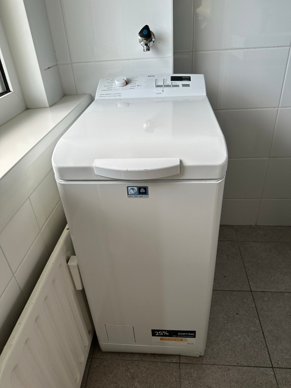 AEG Bovenlader Wasmachine - 3 jaar oud, Goede staat, Witgoed en Apparatuur, Wasmachines, Ophalen, Gebruikt, Bovenlader, Wolwasprogramma