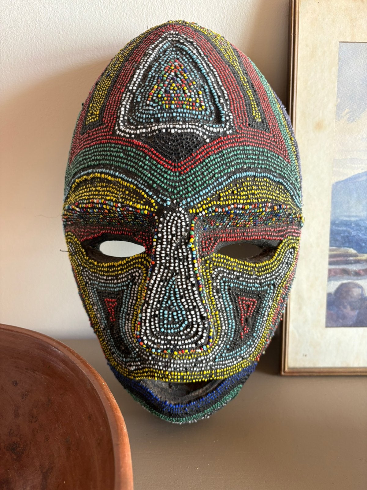 Afrikaans Masker, Hout, 38 cm, Afrika, Masker
