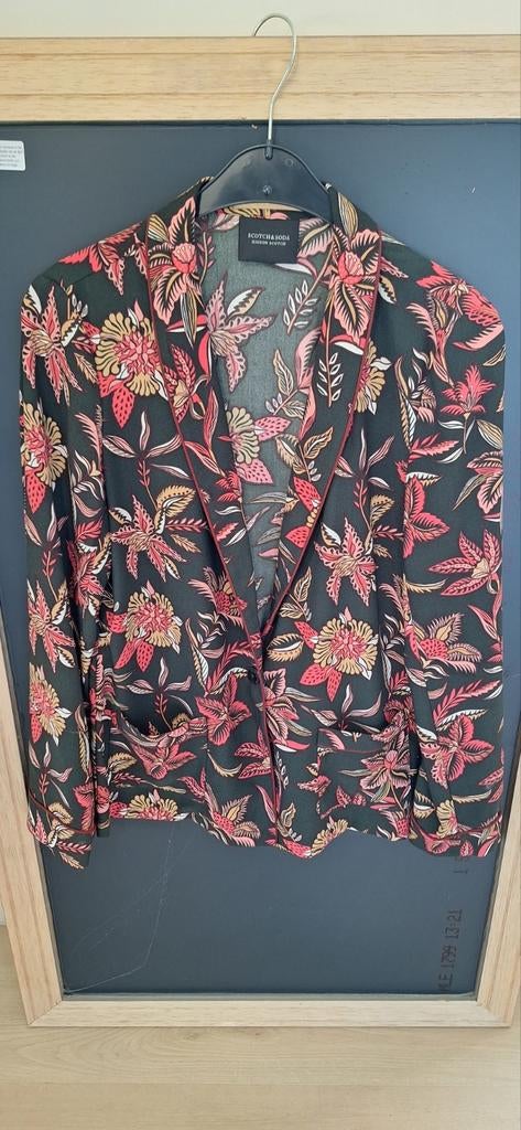 Scotch & Soda Maison Scotch Bloemen Blazer, Maat 38/40 (M), Zwart, Scotch & Soda, Ophalen of Verzenden
