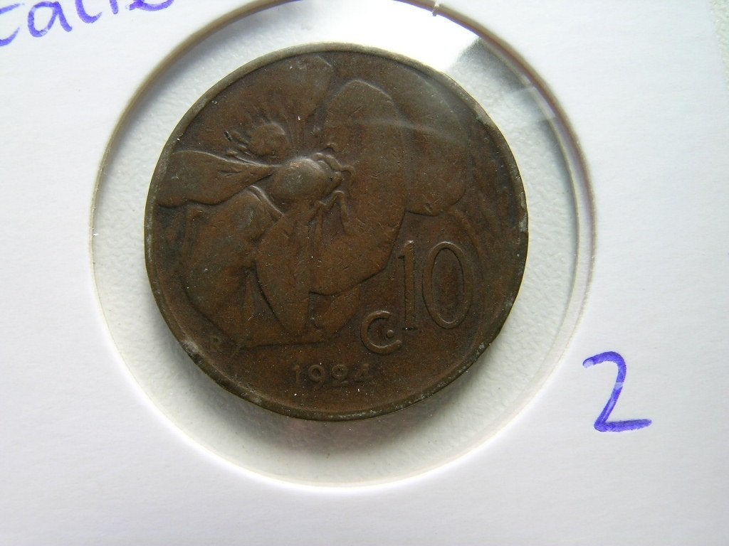 10 Centesimi 1924 Italie (nr 2), Ophalen of Verzenden, Italië, Losse munt