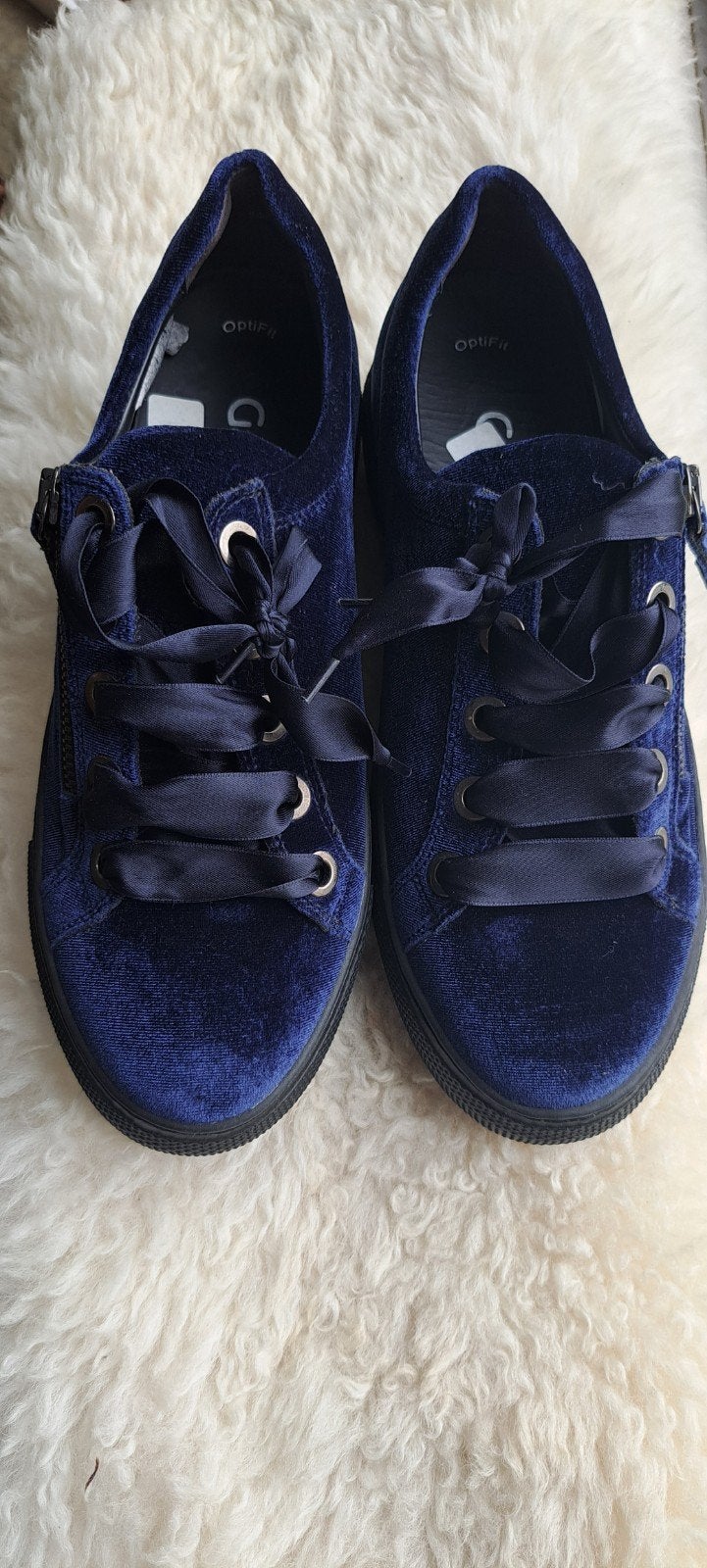 Gabor Comfort OptiFit fluwelen sneakers - Maat 38, Kleding | Dames, Blauw, Gabor, Ophalen of Verzenden, Sneakers of Gympen