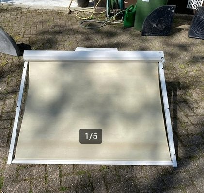 Screen Zonnewering Wit met Slinger 132cm breed x 103cm hoog, Tuin en Terras, Ophalen, Gebruikt, Minder dan 250 cm, Minder dan 150 cm