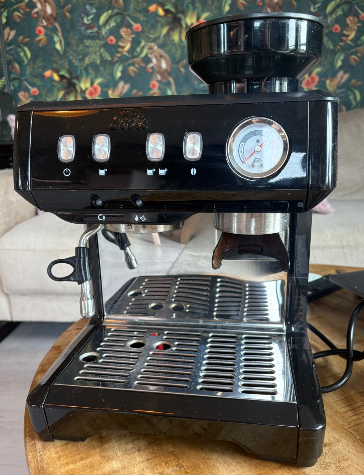 Koffiemachine Solis Grind & Infuse Compact 1018, Ophalen, Espresso apparaat, Zo goed als nieuw, Gemalen koffie