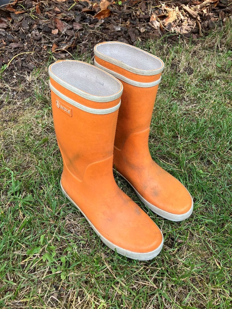 Rubberen regenlaarzen Aigle - Kid's Lolly Pop 2 oranje, Ophalen, Jongen of Meisje, Aigle, Laarzen