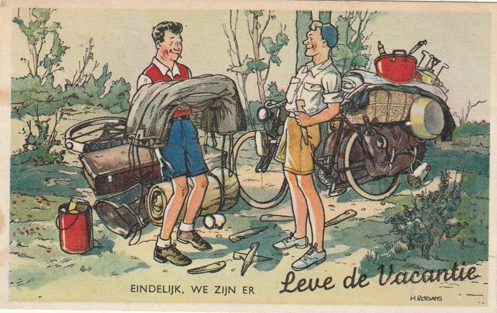 H ROTGANS KAMPEREN UIT 1949 ZEER MOOIE OUDE KAART KO414, Verzamelen, Ophalen of Verzenden, 1940 tot 1960, Gelopen