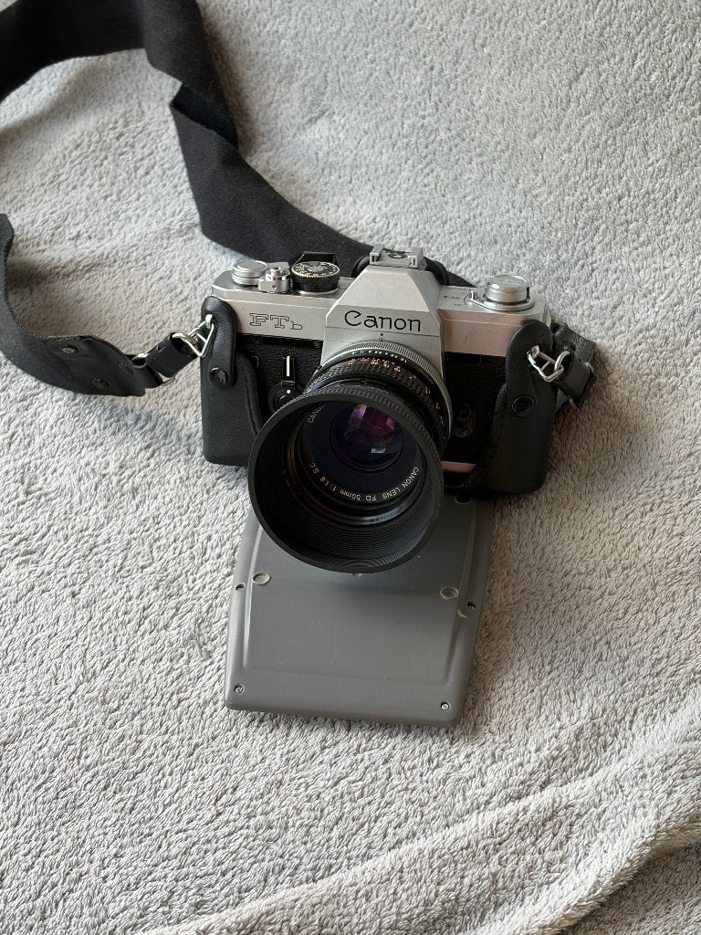 Zeer complete analoge Canon FTb camera set, Ophalen, Zo goed als nieuw, Spiegelreflex, Canon