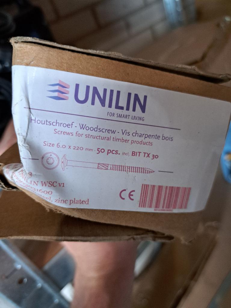 Unilin schroeven 6.0x220 torx 30 57st, Ophalen of Verzenden, Nieuw, 100 tot 250 mm, Schroeven