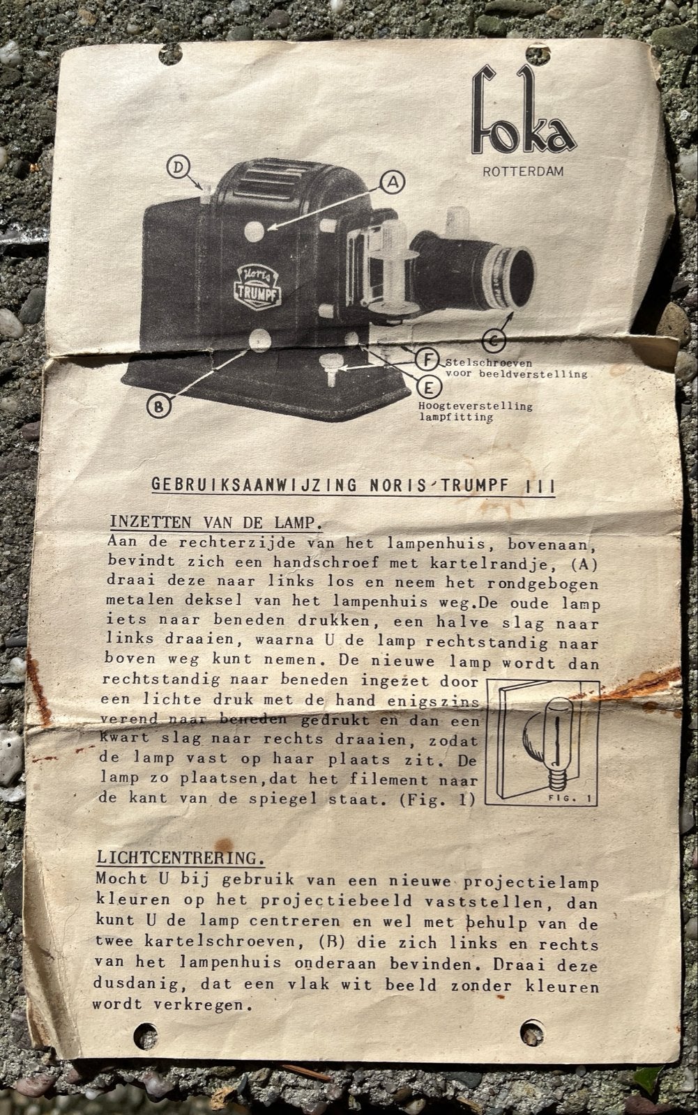Vintage Foka Noris Trumpf III projector met koffer, Ophalen of Verzenden, Gebruikt