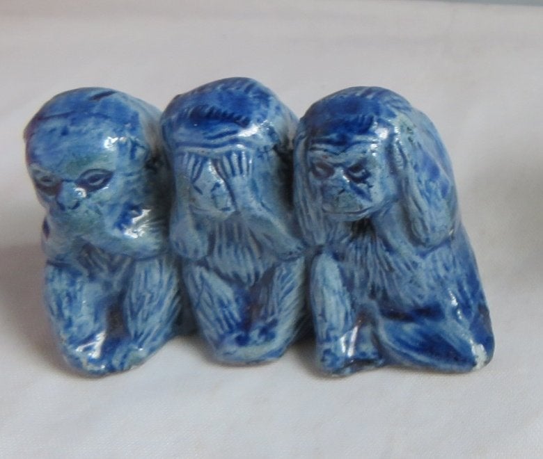 HOREN ZIEN EN ZWIJGEN * AAPJES / KONIJN * 3 Stuks *, Verzenden, Nieuw, Dier