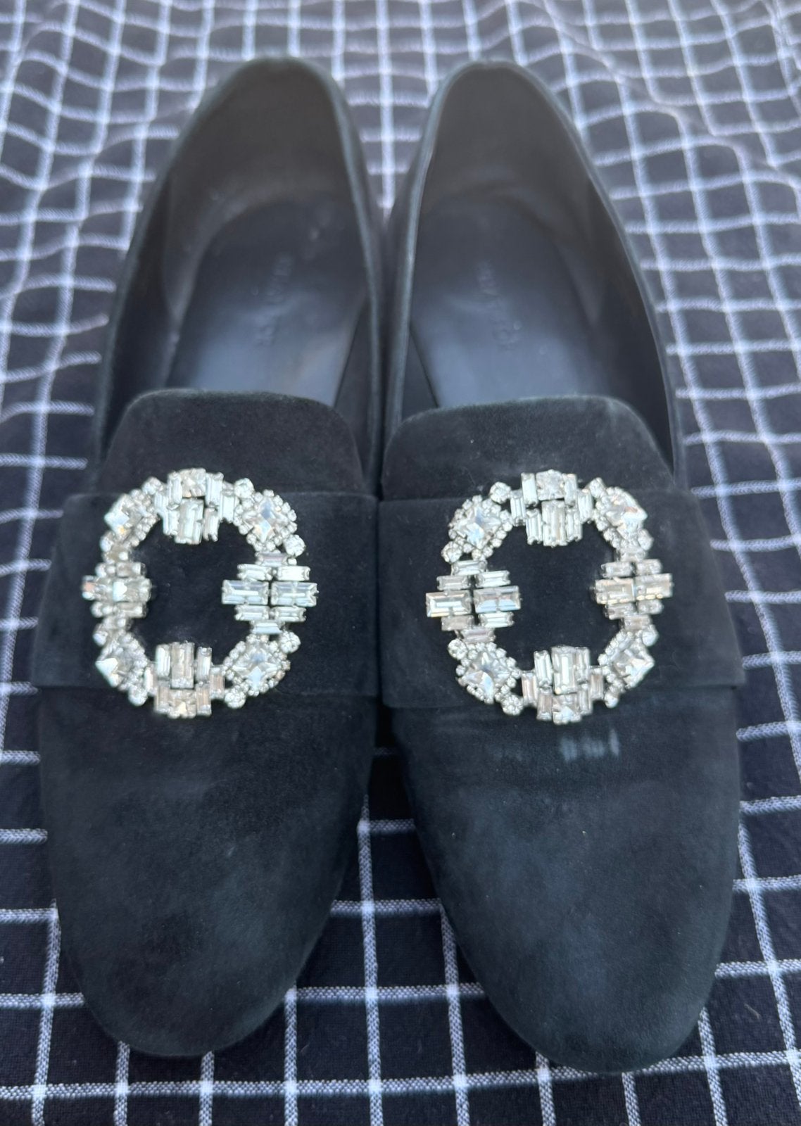 What For zwarte suède loafers met kristallen gesp - Maat 41, Kleding | Dames, Schoenen, Verzenden, Zwart, Instappers