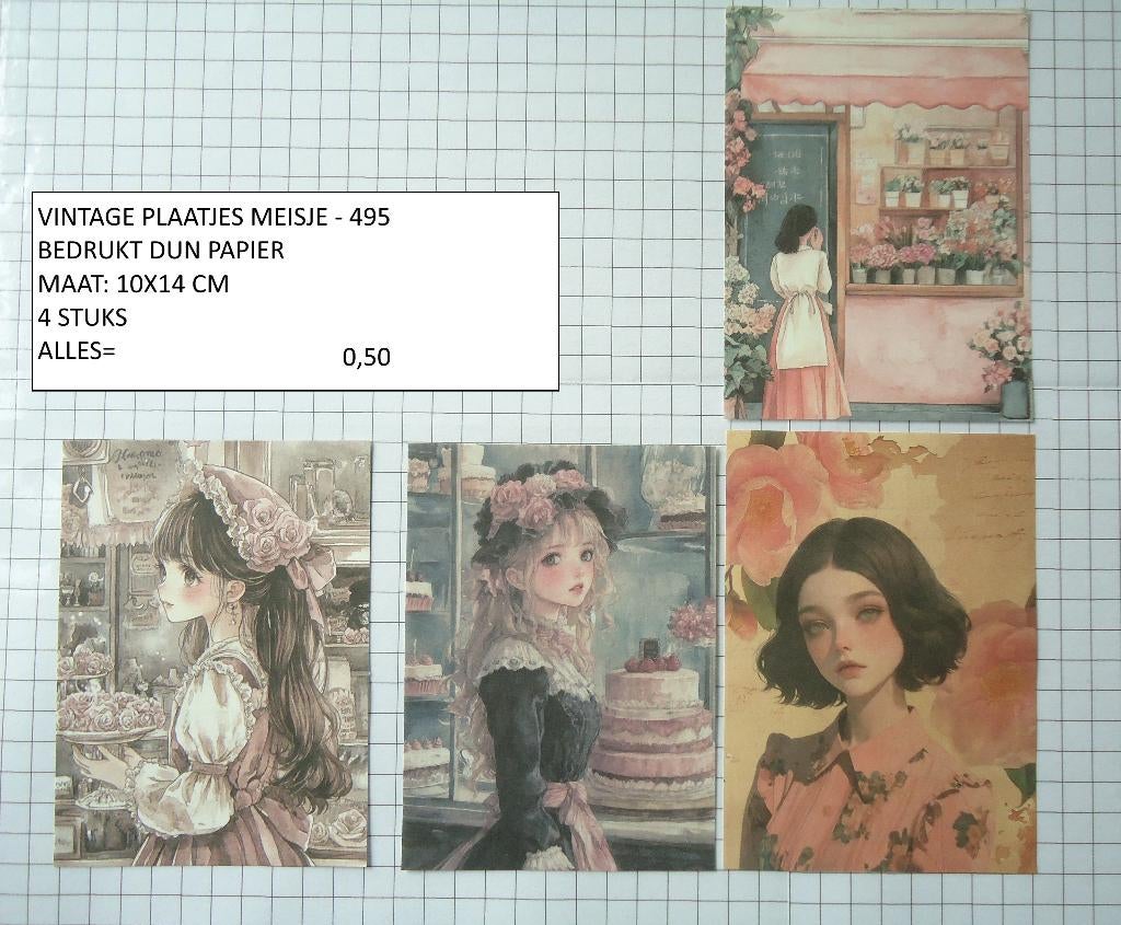 vintage plaatjes meisje 495 ( alleen verzenden, Ophalen, Nieuw, Kind, Knipvel