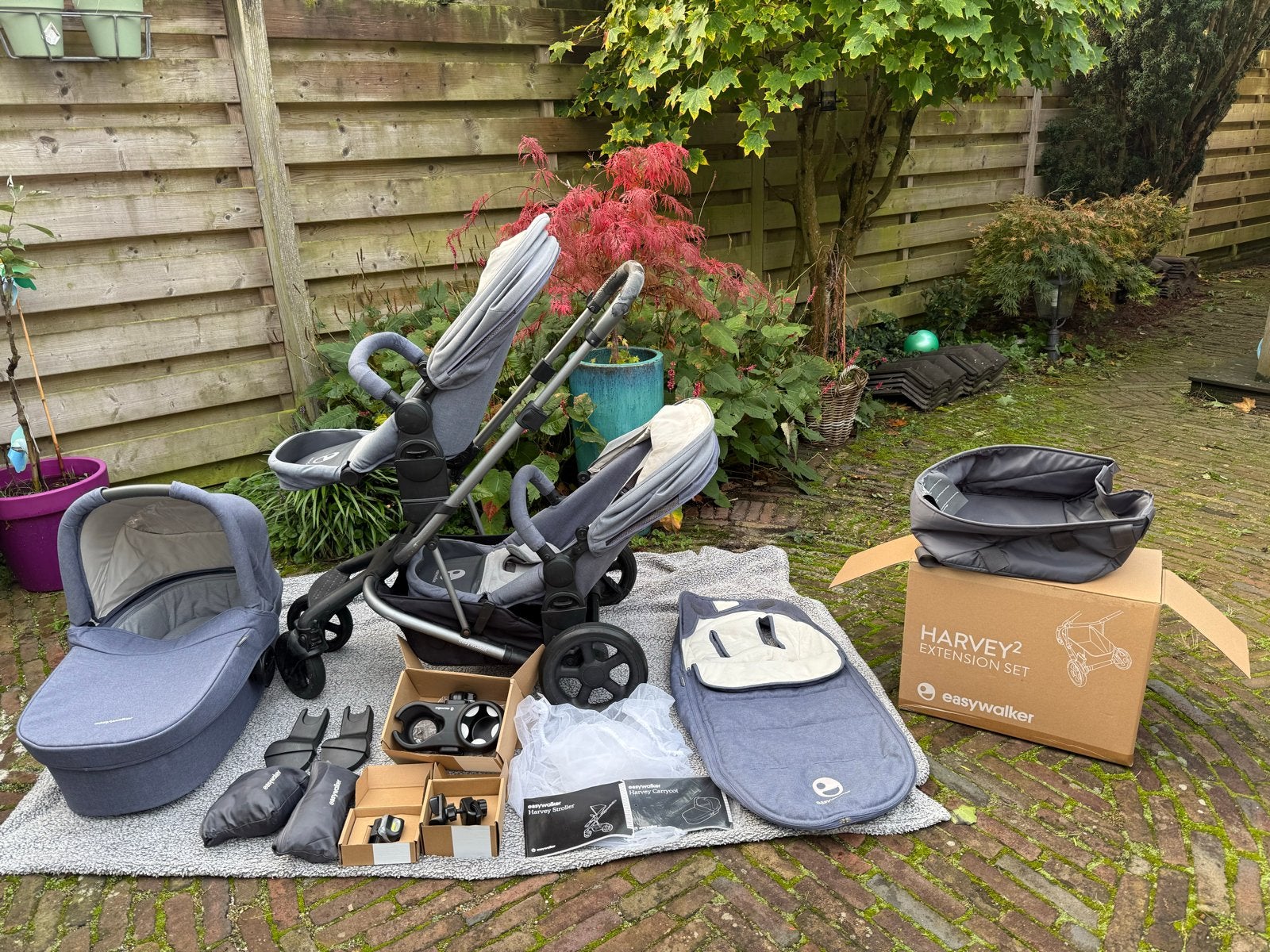 Easy walker Harvey Duo wagen - Complete Set, Gebruikt, Duowagen, Combiwagen, Ophalen
