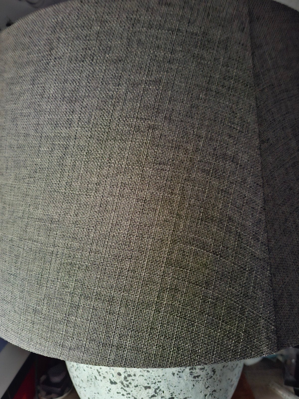 kruiklamp met stoffen kap en keramische voet, Ophalen, Textiel, 100 tot 150 cm, E27 (groot)