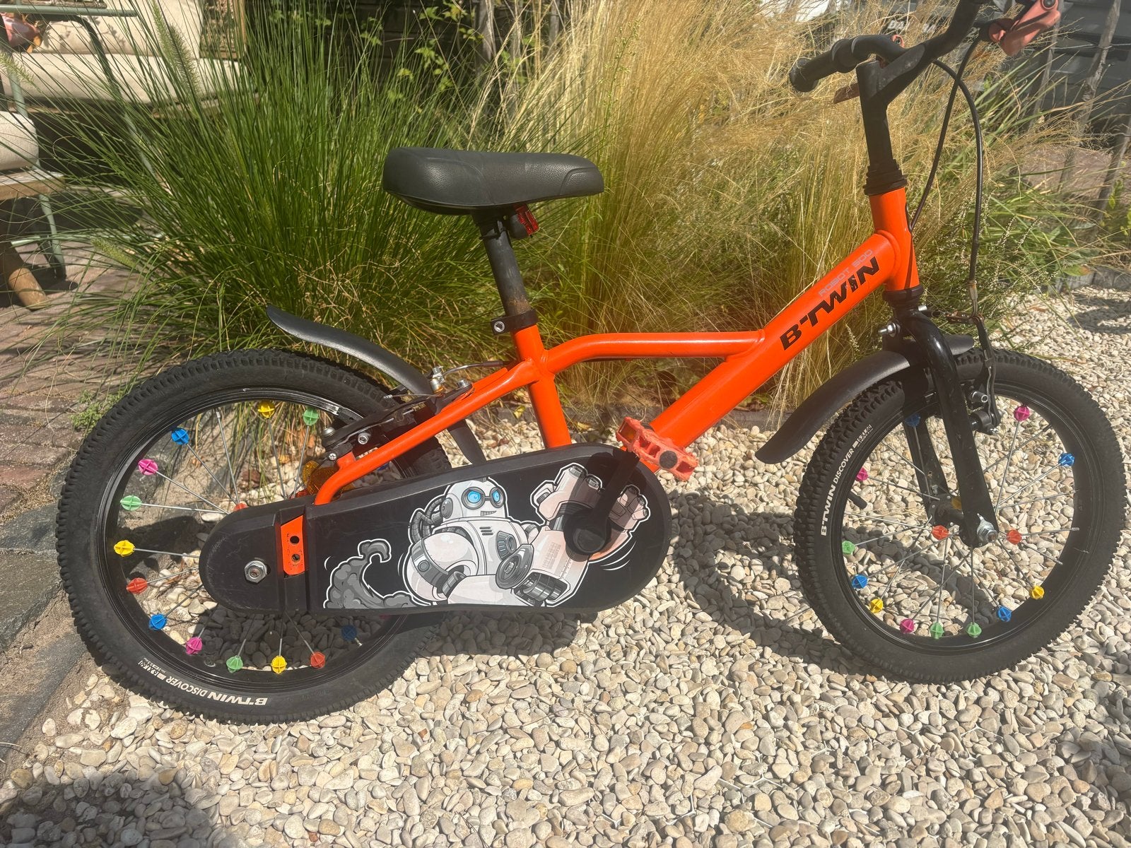 B'Twin kinderfiets 16 inch - Oranje, Ophalen, Gebruikt, Terugtraprem, 16 tot 20 inch