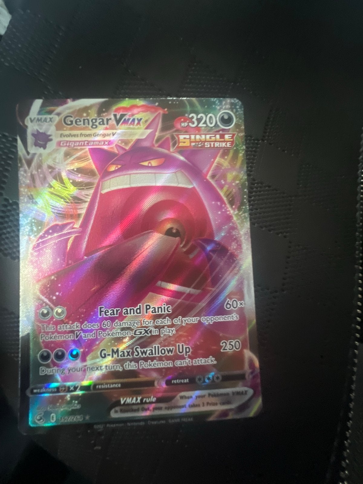 Gengar VMAX Pokémon kaart (Full Art), Ophalen of Verzenden, Zo goed als nieuw, Losse kaart, Foil