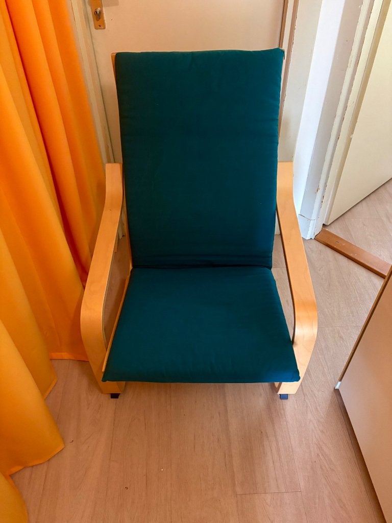 2 x fauteuil poang IKEA hoezen nieuw wasbaar zeegroen, Ophalen, Minder dan 75 cm, Zo goed als nieuw, Stof