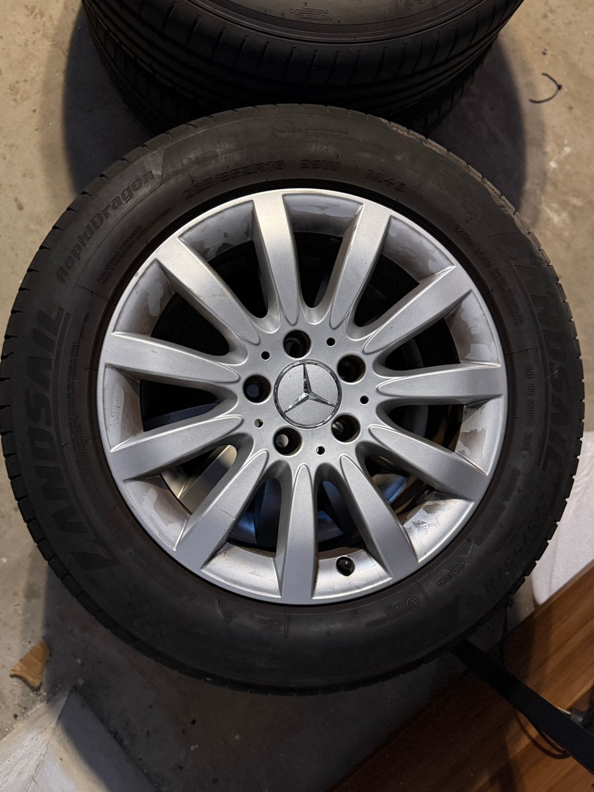 Mercedes benz orig. velgen met banden, Ophalen, Gebruikt