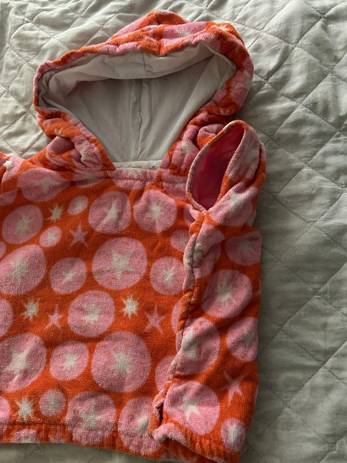 handdoek poncho met capuchon - oranje/roze, Ophalen of Verzenden, Gebruikt
