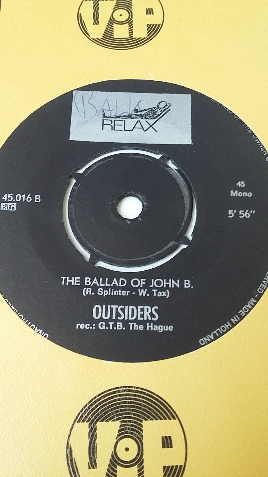 The Outsiders - Touch / The Ballad of John B. (Single), Ophalen of Verzenden, Gebruikt, Rock en Metal