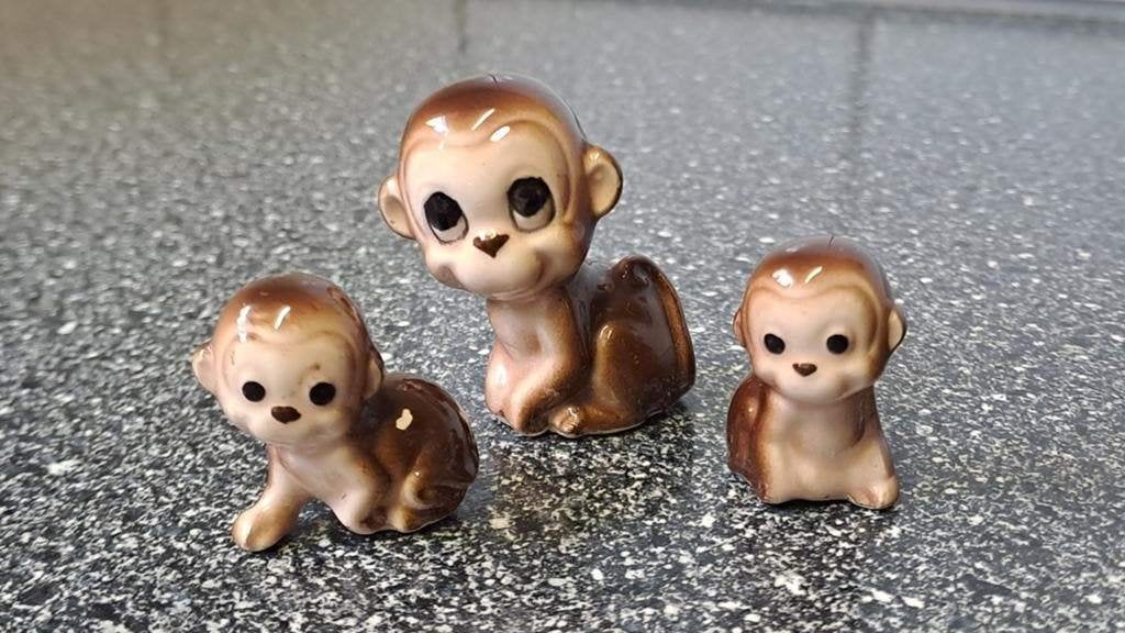 Vintage Vaga International beeldjes aapjes, Ophalen of Verzenden, Bruin