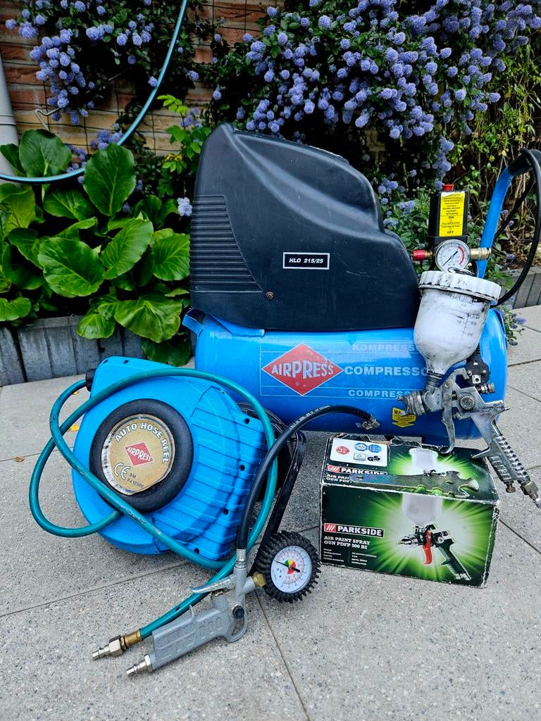 Luchtcompressor Airpress HLO 215/25 met accessoires, Doe-het-zelf en Verbouw, Compressors, Ophalen of Verzenden
