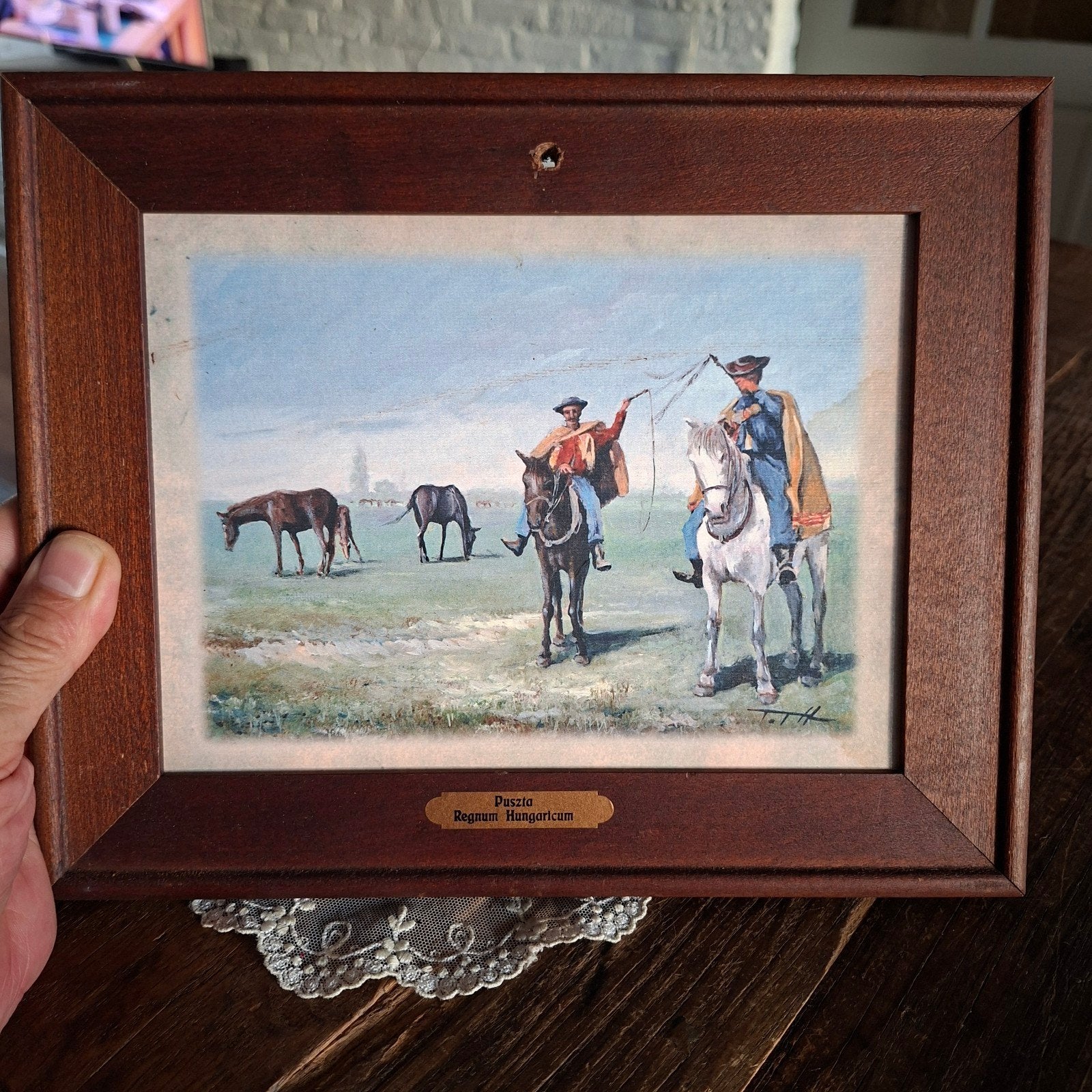 Hongaarse Vlakte afbeelding  van Soldaten 25x21 cm groot