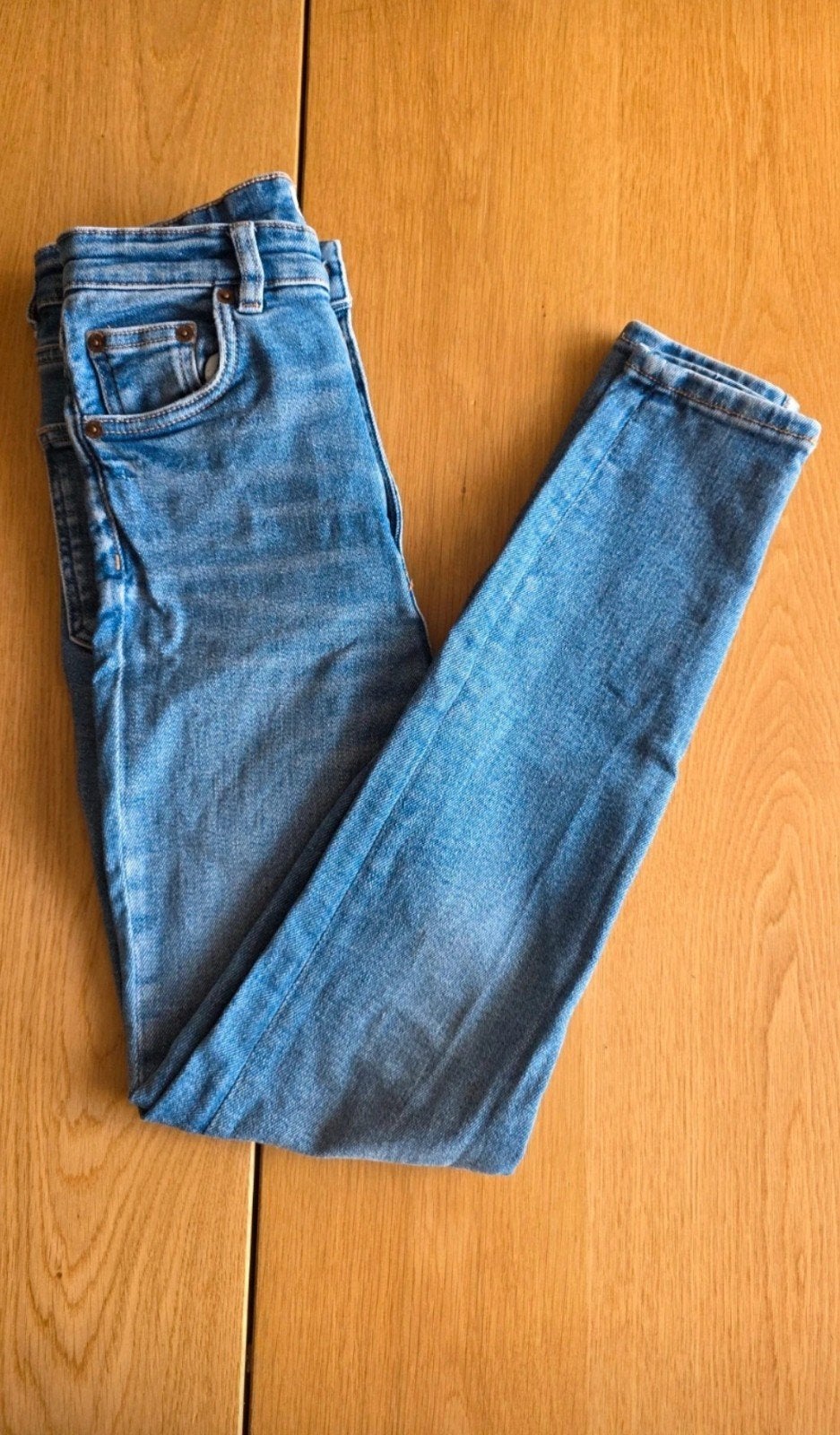 Zara High Waist Skinny Jeans - Lichtblauw - Maat 36 (S), Blauw, Zara, Ophalen of Verzenden, Zo goed als nieuw