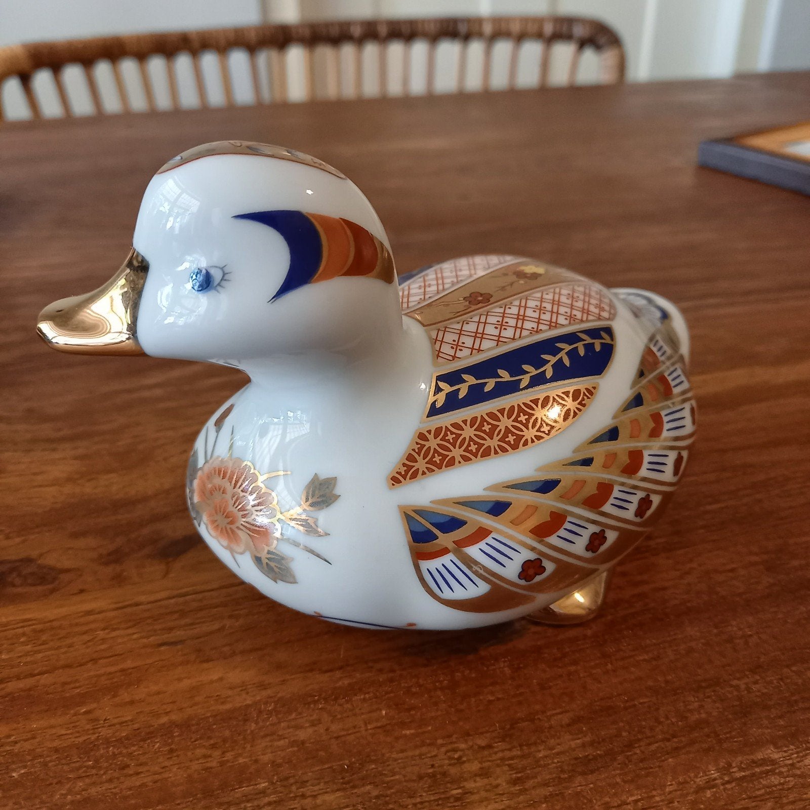 Vintage Japanse Porseleinen Eend Imari Stijl met Goudaccent, Ophalen of Verzenden