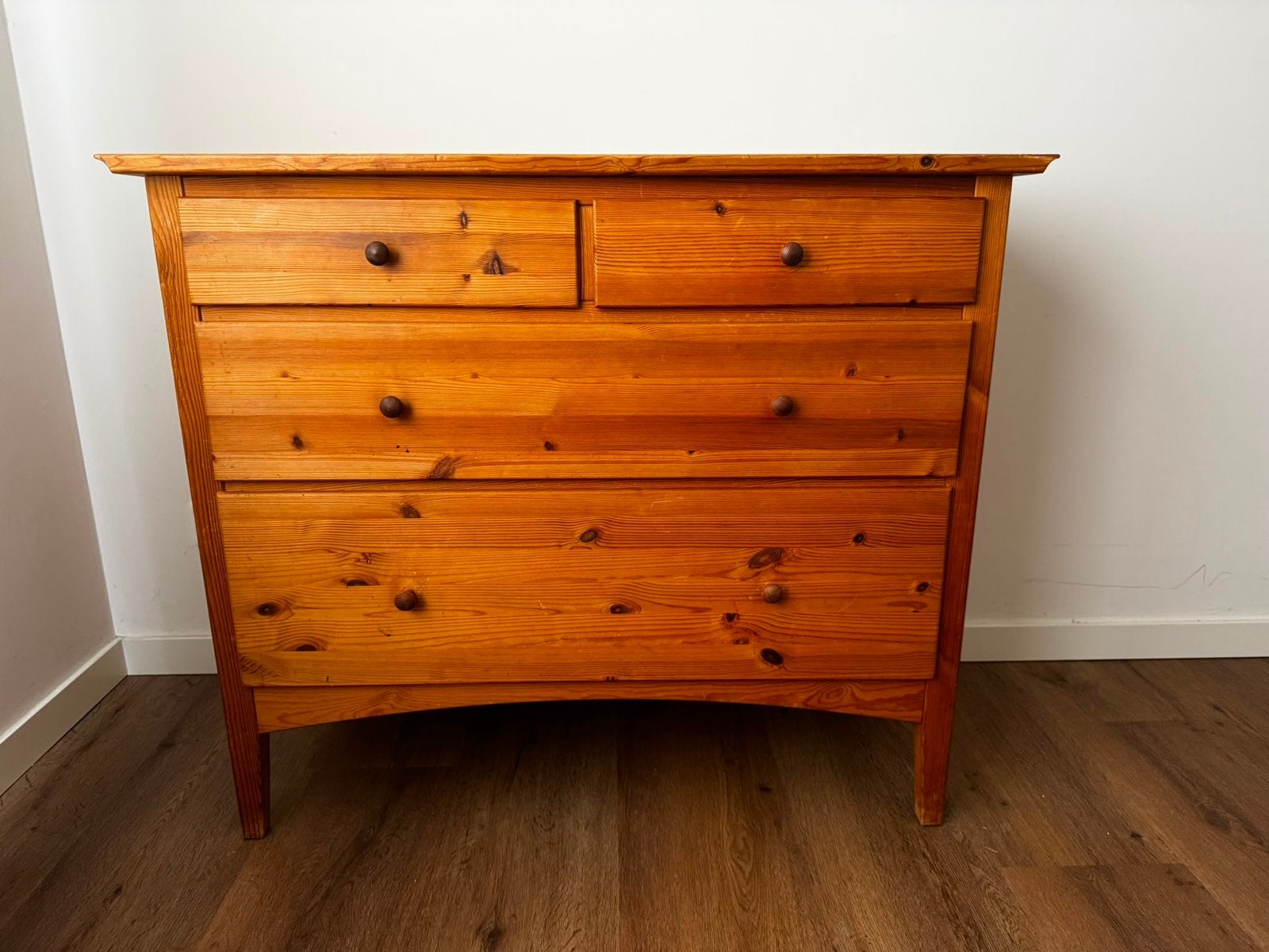 Grenen commode met 4 laden - Valhal, Gebruikt, 100 cm of meer, Minder dan 50 cm, Commode