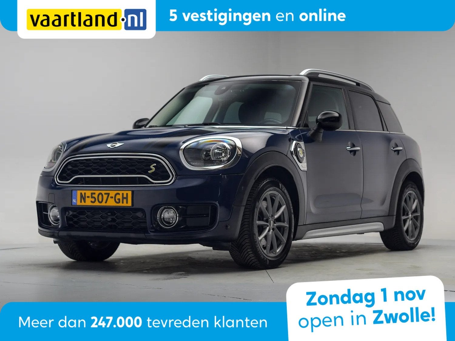 MINI Countryman 1.5 Cooper S E ALL4 Chili Aut. [ LED Harman/, Auto's, Automaat, 136 pk, Gebruikt, Blauw