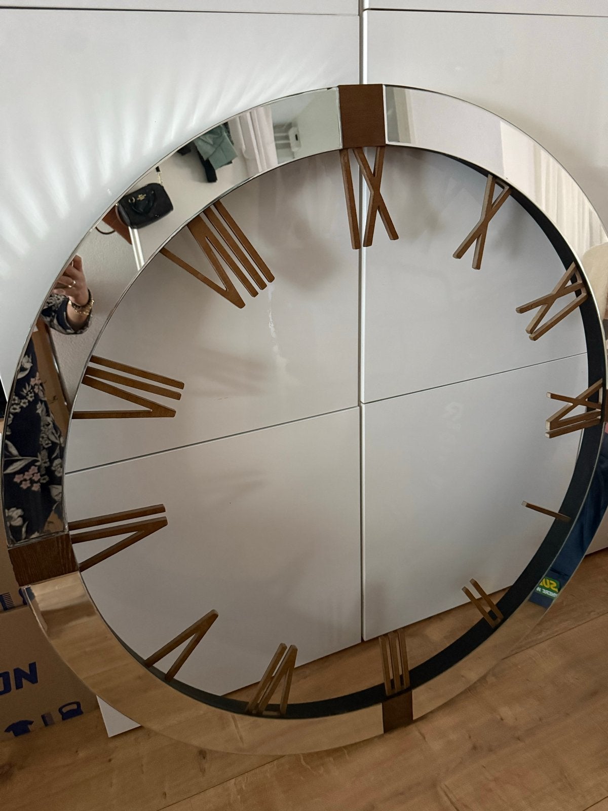 Grote Spiegel Rofra Klok - 120cm omtrek, Wandklok, Analoog, Ophalen of Verzenden, Zo goed als nieuw
